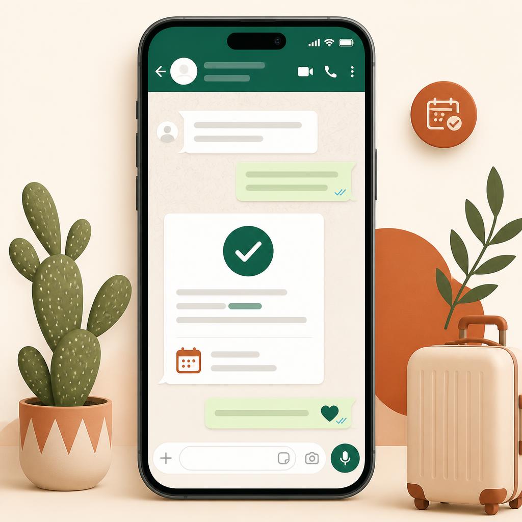 Conversa no WhatsApp confirmando uma reserva